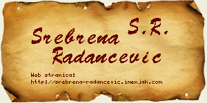 Srebrena Radančević vizit kartica